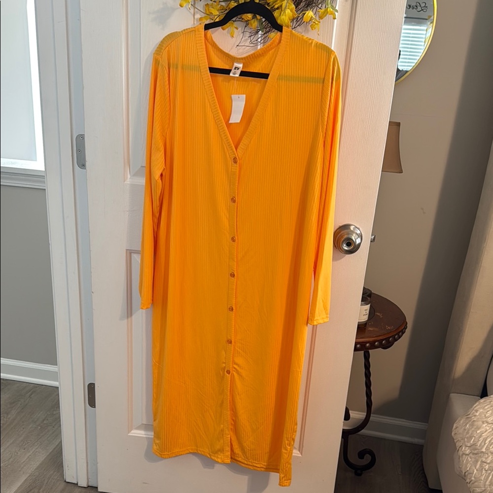Vibrant Orange Midi Dress